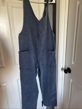 Zenana Outfitters Slate Blue Utility Jumpsuit